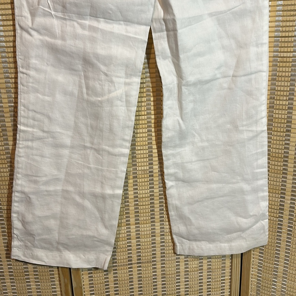 Charter Club Pant Shop Linen Cotton Drawstring Waistband Winter White Pants 8 - Picture 11 of 14